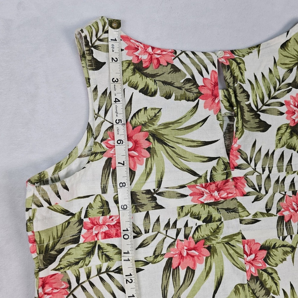 White Stag Tropical Maxi Dress M 8 10 Linen Cotton Floral Slits Resort Wear NWT - Picture 12 of 13